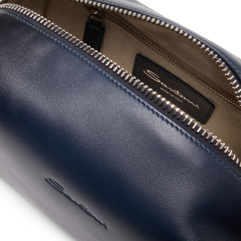 Blue leather pouch - Santoni - 5