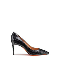 Women's black crocodile leather high-heel pump - Santoni - 1