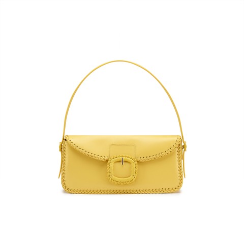 Yellow leather shoulder bag - Santoni - 1