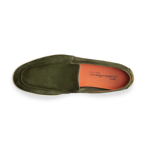 Men's green suede loafer - Santoni - 4