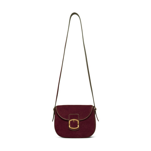 Burgundy suede crossbody bag - Santoni - 1