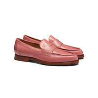 Women’s pink leather penny loafer - Santoni - 2