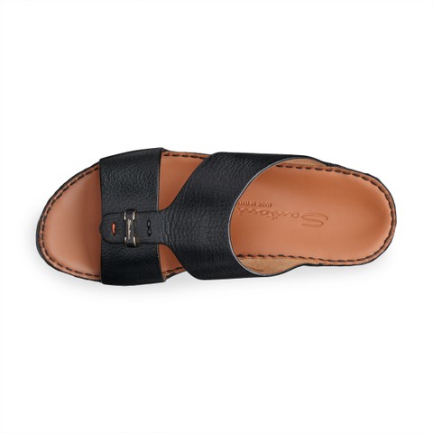 Men's black leather sandal - Santoni - 4