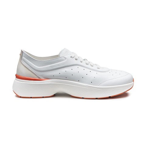 Men's white leather Easy Bounce sneaker - Santoni - 1
