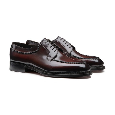 Men's dark brown leather Derby lace-up - Santoni - 2