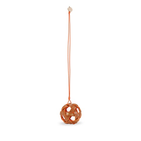 Brown woven leather sphere charm - Santoni - 1