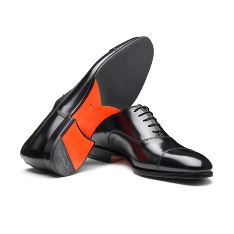 Men's black leather Oxford shoe - Santoni - 3
