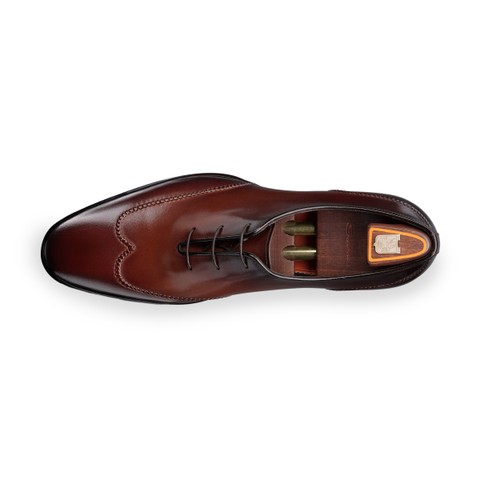 حذاء أكسفورد رجالي من الجلد بلون بني داكن - Santoni - 4