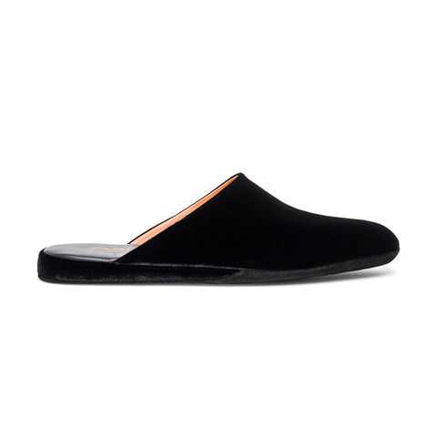 Men's black velvet slipper - Santoni - 1