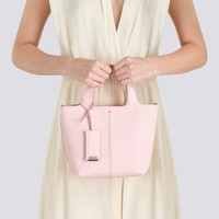 Pink tumbled leather handbag - Santoni - 2