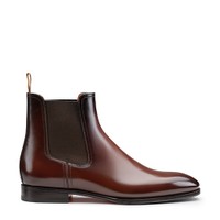 Men's dark brown leather Chelsea boot - Santoni - 1