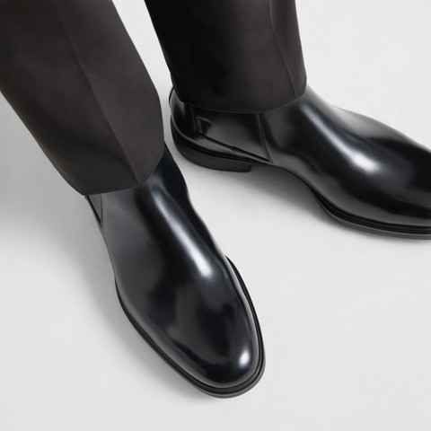 Men's black leather Easy boot - Santoni - 7