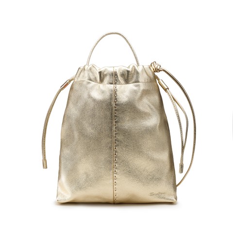 Gold leather crossbody bag - Santoni - 1