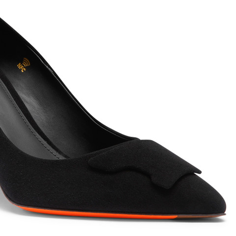 Women's black suede high-heel Santoni Sibille pump - Santoni - 5