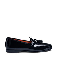 Men’s black patent leather Andrea tassel loafer - Santoni - 1