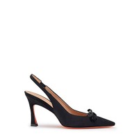 Women's black suede high-heel slingback - Santoni - 1