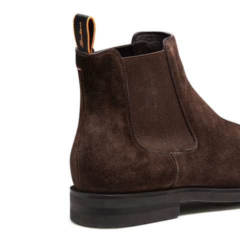 Stivaletto chelsea da uomo in suede marrone - Santoni - 5