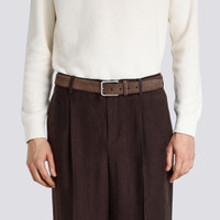 Men's brown suede adjustable belt - Santoni - 2
