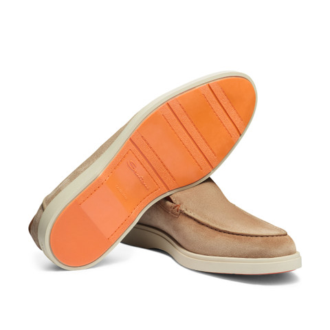 Beige Loafer für Herren aus Veloursleder - Santoni - 4