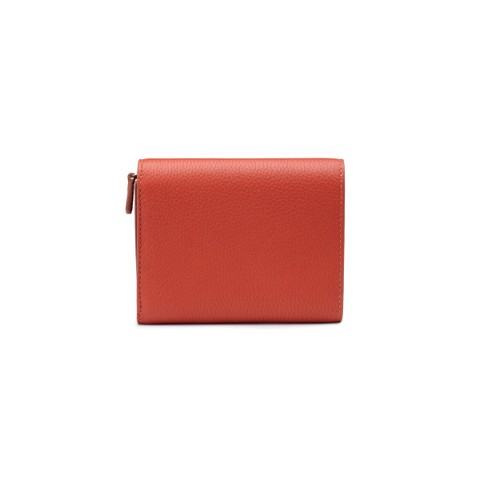 Orange tumbled leather wallet - Santoni - 4