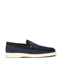 Men&rsquo;s blue suede loafer - Santoni - 1