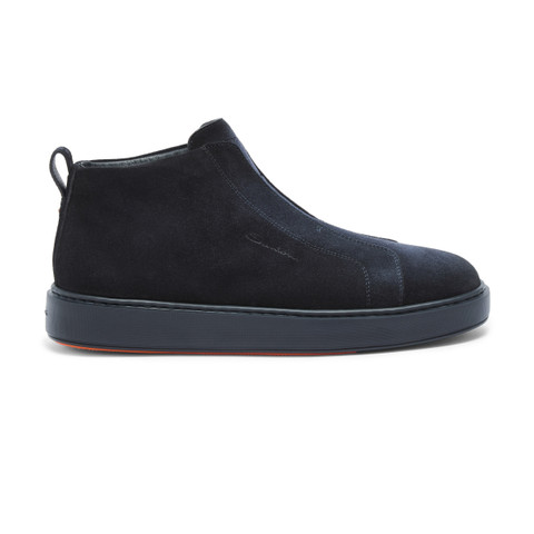 Blaue Slip-on-Sneakers für Herren aus Wildleder - Santoni - 1