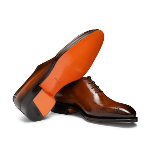 Braune Oxfords für Herren aus Leder - Santoni - 3