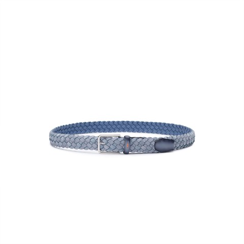Light blue woven suede belt - Santoni - 3