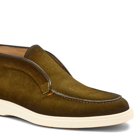 Stivaletto desert da uomo in suede verde - Santoni - 6