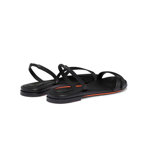 Women's black leather sandal - Santoni - 3