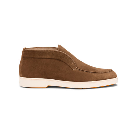 Women's light brown suede desert boot - Santoni - 1