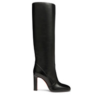 Women's black leather high-heel boot - Santoni - 1