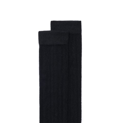 Black cashmere high socks - Santoni - 3