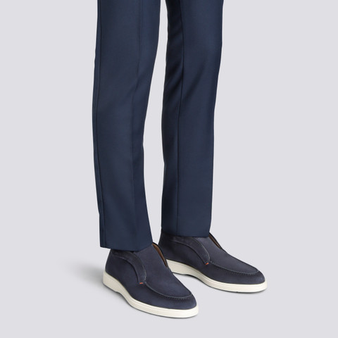 Men's blue suede desert boot - Santoni - 2