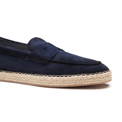 Espadrillas da uomo in suede blu - Santoni - 5