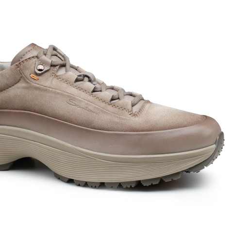 Men's dove grey leather and suede Easy Bounce Mountain sneaker - Santoni - 6