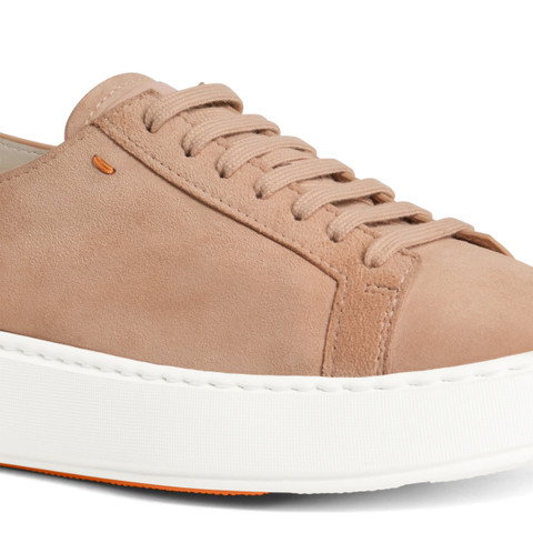 Sneaker en daim couleur naturelle pour femme - Santoni - 6
