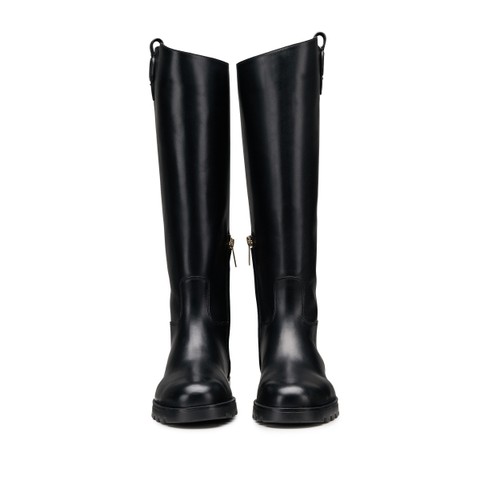 Women's black leather boot - Santoni - 3