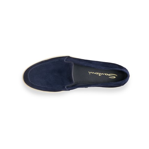 Mocassin en daim bleu pour femme - Santoni - 4