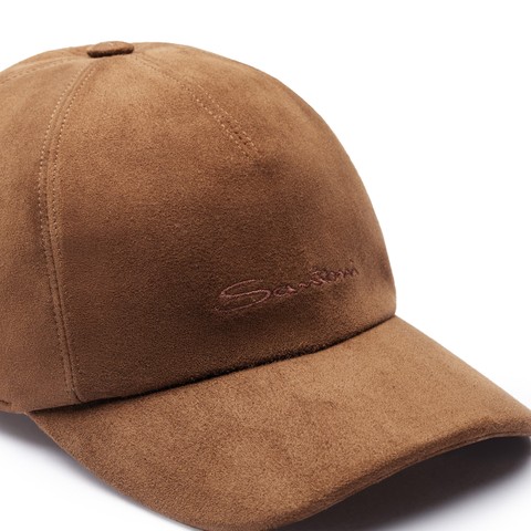 Brown suede baseball cap - Santoni - 5