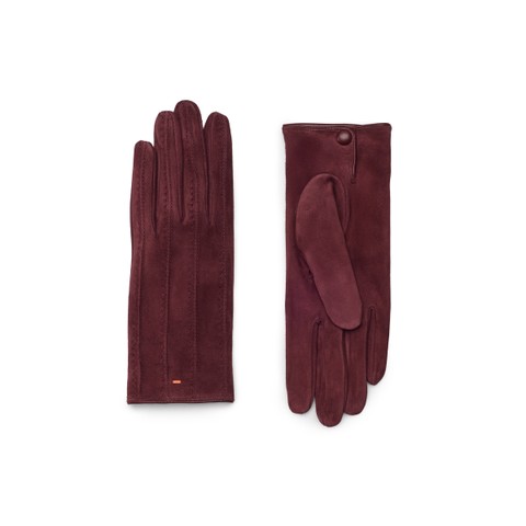 Burgundy suede gloves - Santoni - 1
