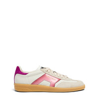 Women's white and violet leather and suede DBS Oly sneaker - Santoni - 1