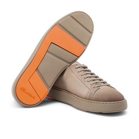 Men's grey suede sneaker - Santoni - 4