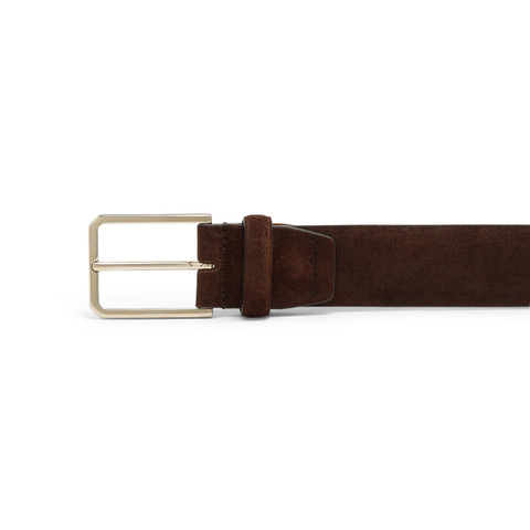 Men's brown suede adjustable belt - Santoni - 3