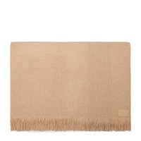 Beige cashmere scarf with leather details - Santoni - 1