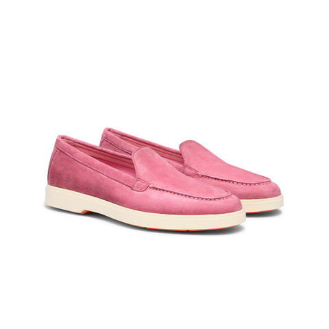 Women's pink suede loafer - Santoni - 2