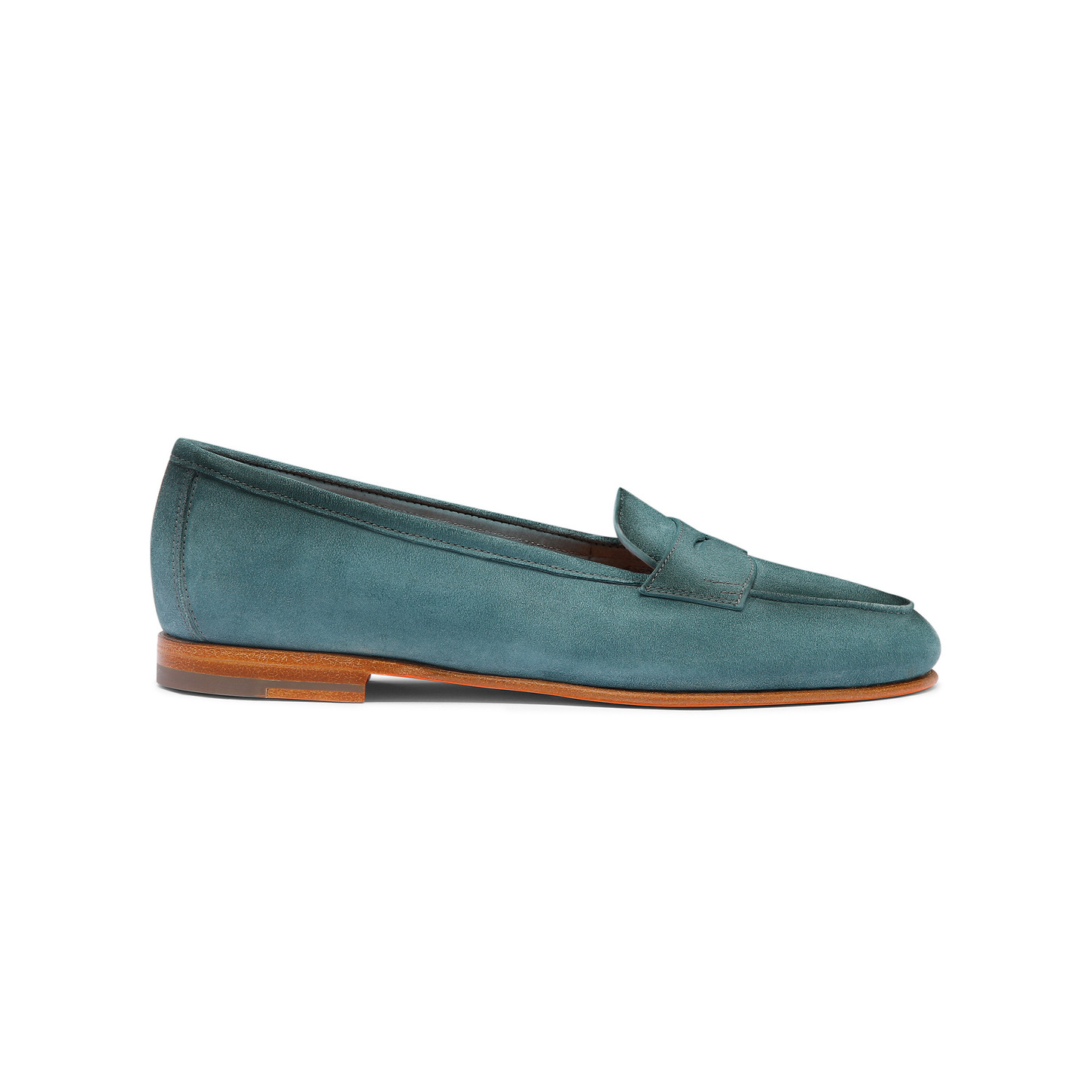 Santoni Mocassino Carla da donna in suede azzurro
