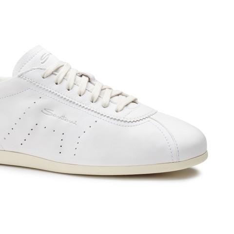 Men's white leather sneaker - Santoni - 5