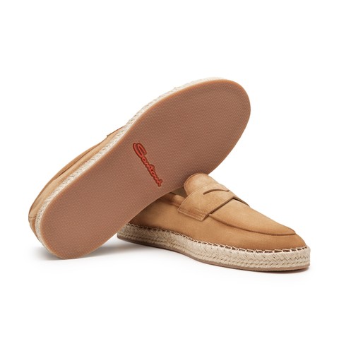 Espadrillas da uomo in suede beige - Santoni - 4