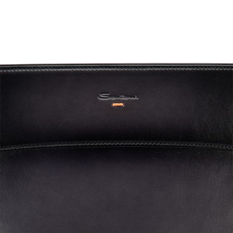 Grey leather pouch - Santoni - 5